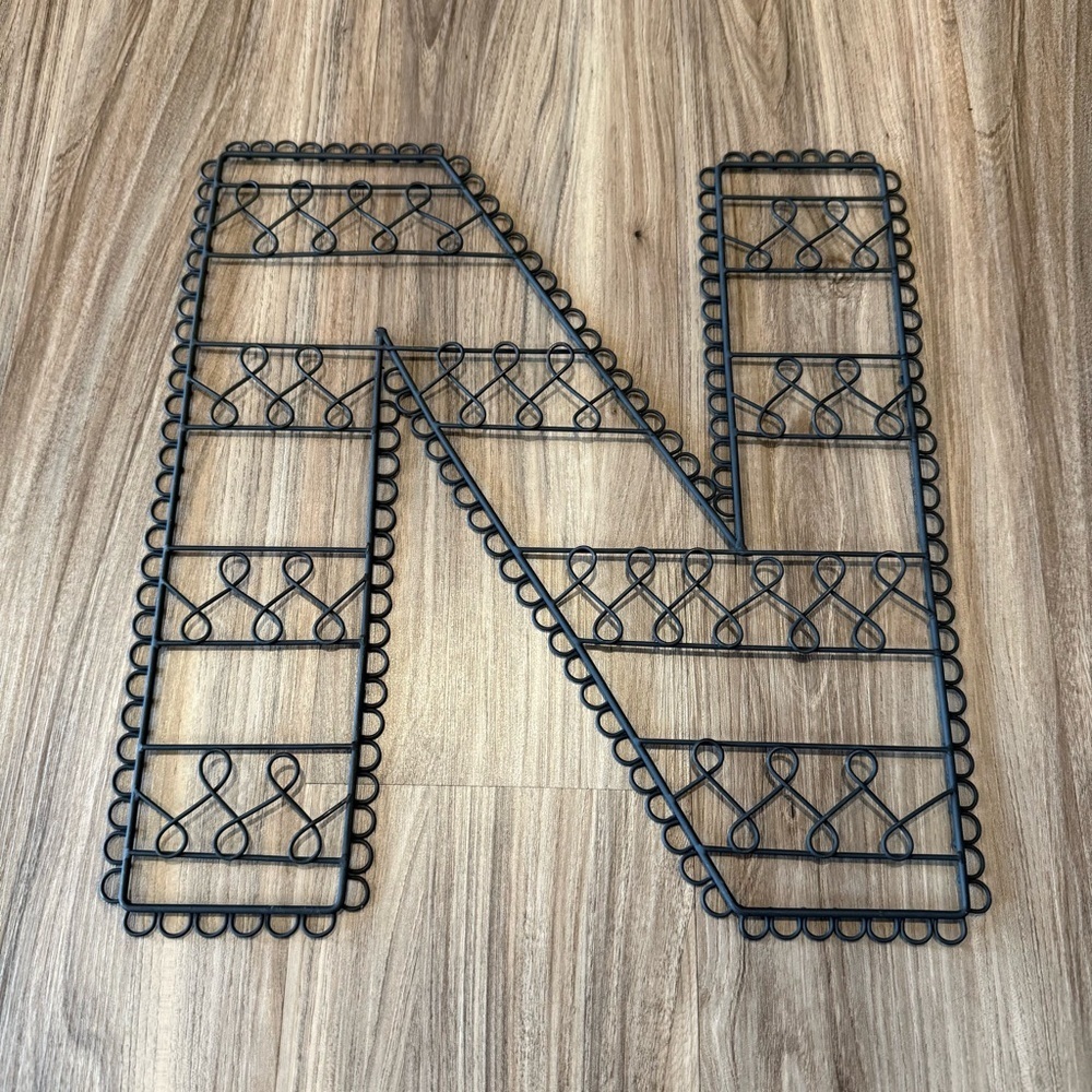 Pottery Barn Teen Black Wire Letter N Wall Decor